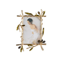 Photo Frame with Leaf Design Ornate Branch Photo Frame Metal Decor for Desk, Living Room, Office
