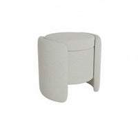 Nordic Design Lidded Shoe Changing Stool Multi-Purpose Upholstered Storage Ottoman High-Density Foam Cushion Household Furniture Sturdy Construction for Apartment Dwellers, Shop Owners, Entryway, Hallway, Walk-in Closet, Living Room