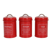 3 Pieces Kitchen Jar Set Arched Handles Metal Storage Jar Easy to Clean