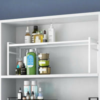 Space-Saving Under-Cabinet Tiered Rack Layered Design Bathroom Accessory 2-Tier Countertop Shelf Multi-Functional for homeowners, Renters, Parents, Vanity, Washstand