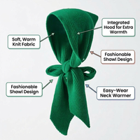 Hooded Scarf Hat, Women's Imitation Cashmere Blend, Warm Knit Scarf Hat, Winter Hat Scarf Set for Women, Fashionable Hooded Scarf