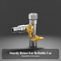 2 Way Faucet Splitter Indivi Double Shut-Off Valves Double Outlet Faucet Connector Separate Double Outlet Water Valve for DIY Enthusiasts, Garden