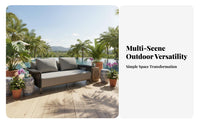 4 Pieces Southeast Asian design 4-Piece Wicker Chat Set Woven Design Outdoor Furniture Weather Resistant Patio Seating Sturdy Construction for Hospitality Business Owners, Homeowners, Families, Balcony, rearyard, Porch, waterfront