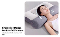 Heating Function Ergonomic Neck Pillow Sleep Aid Ergonomic Cervical Pillow Breathable for Side Sleepers, Seniors, Nightly Use, Bedroom, Home
