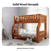 Solid Wood Bunk Bed Multi-Functional High-Low Bed Space-Saving Design Kids Furniture for Children, Families, Shared Room, Dormitory, Playroom