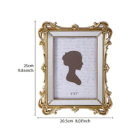 Embossed Scrollwork Ornate Resin Frame Court-Inspired Tabletop Photo Frame Rectangular