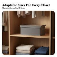 Space Saving Foldable Storage Box Compartmentalized Wardrobe Divider Box With pull tab Clothes Container adaptable for Students, Families, Closet, Bedroom, Chest Drawer, Dorm Room