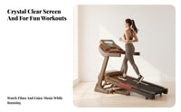 Ultra-Quiet Foldable Home Treadmill Space Saving Design Foldable Treadmill Shock-Absorbing Electric Running Machine Easy to Move for Gym