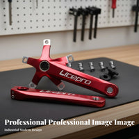 Folding Bike Crankset Lightweight Hollow Unified Crankset Upgrade Component Cycle Crank Arms with Bottom Bracket for Town Commuting, Home Garage