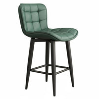 Ergonomic Backrest Swivel Counter Stool Scratch Resistant Material Upholstered Bar Stool Wide Seat Design Tufted High Chair for Dining Room