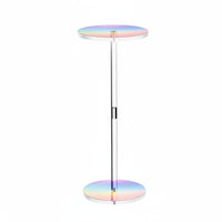 Orange Bedside Table Easy to Clean Acrylic Nightstand Space Saving