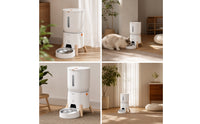 Programmable Smart Pet Feeder Timed Automatic Feeder with Stainless Steel Bowl Compact Food Dispenser Raised for Dogs