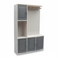 Functional Doors 1:6 Scale Furniture High Playability Dollhouse Entryway Cabinet Realistic Design Dollhouse Cabinet Detailed Craftsmanship for Doll Collectors, Hobbyists, Dioramas