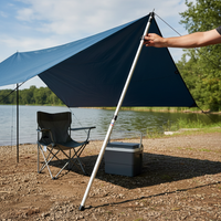 Telescopic Aluminum Tent Poles for Outdoor Camping Tarps and Awnings, Portable Support Rods
