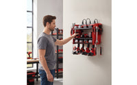 2-Tier Power Tool Organizer Heavy-Duty Drill Holder Multi-Functional Wall Mount Tool Rack Sturdy for Workshop