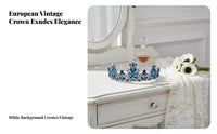 Baroque Queen Tiara Vintage Rhinestone Crown Crystal Headpiece Hair Accessories for Brides, Women, Weddings, Pageants, Parties