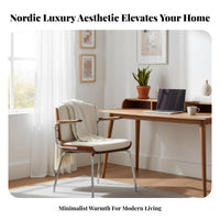 Woven Rear Armchair Nordic and Aesthetic Dining Furniture With Armrests Minimalist Design for Study