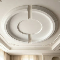 Simple Split Ceiling Medallion Decorative Polyurethane Ceiling Circle Easy to Install Light Fixture Medallion Lightweight for DIYers