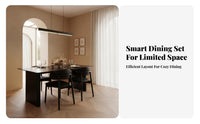 Scratch Resistant Black Sintered Stone Dining Table Easy to Clean Modern Rectangular Dining Set Long-Lasting Construction Minimalist Kitchen Table and Chairs Heavy Duty for Apartment Dwellers, Homeowners, Families, Cafe, Restaurant
