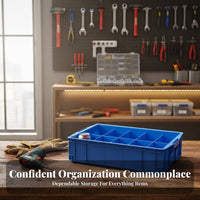 Large Capacity 48compartment Component Case versatile Use Organizer Box strong Construction Parts Container Adjustable Compartments for Hobbyists, craftspersons, DIY hobbyists, Workshop, Garage, Craft Room, Home Office