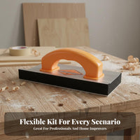 Easy Paper Change Self Sandpaper Holder Long-Lasting Aluminum Alloy Sanding Frame High Quality Material Internal Corner Sanding Tool Ergonomic Handle for Carpenters, Craftsmen, Construction Workers, Woodworking, Furniture Refinishing, Home Improvement