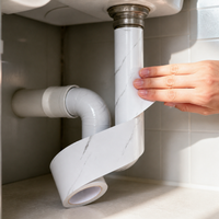 Self-Adhesive Pipe Cover Decorative Sticker for Kitchen Bathroom HVAC Pipes
