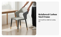 Anti-Scratch Feet Modern Dining Chair Non-Slip Foot Pads Textile Upholstered Accent Chair Sturdy Metal Legs Upholstered Armchair Long-Lasting for Homeowners, Restaurant Owners, Students, Bedroom, Kitchen