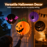 Halloween Paper Lanterns Pumpkin Spider Bat Hanging Decorations for Party Decor
