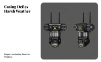 Hardwired Three-Lens Outdoor Watch | Weatherproof Outdoor Design, PTZ Camera, for Yard