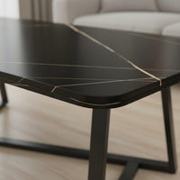 Easy to Clean Modern Coffee Table Scratch-Resistant Wood Top Accent Table Waterproof Home Furniture for Office