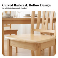 Solid Wood Construction Wooden Side Chair Chinese Design Slatted Back Wooden Chair Long-Lasting and Stable Seating Furniture High Weight Capacity for Homeowners, Families, Restaurant Owners, Dining Room, Kitchen, Cafe