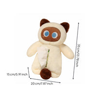 Multi-Functional Soft Cat Tissue Holder Zipper Closure Cat Soft Cosmetic Bag Hanging Loop Stuffed Creature Storage Pouch for Children, Girls, Car, Desktop, Office