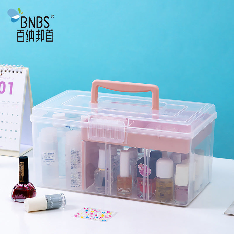 BNBS Transparent Desktop Storage Box for Cosmetics, Jewelry, and Sewing Supplies