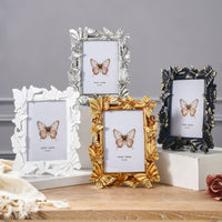 Butterfly Photo Frame Raised Relief Ornate Picture Frame for Shelf