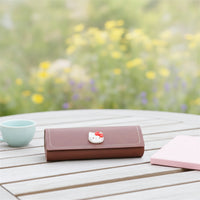 Eyeglasses Case with Leatherette Exterior Rectangular Glasses Storage Case Clamshell for Travel, Frequent Use