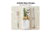 12 Pieces Hare Napkin Holder Retro Design Gilded Hare Napkin Holder Vintage Look Animal Shaped Serviette Holders for Dinner Parties, Holiday Meals