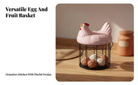 Large Capacity Ceramic Hen Storage Container Multi-Functional Ceramic Hen Egg Holder Country Design