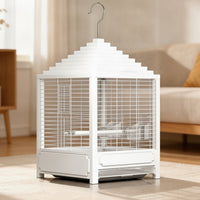 Bird Cage with Pull-out Tray Decorative Bird Cage with Slide-out Tray Portable for Living Room, Balcony