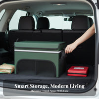 Two-Tier tier foldable Multi-Compartment Organizer Foldable Design foldable Compartment organizer Large Capacity Trunk Box long-lasting for Car Owners, Families, Commuters, journey Trips, Grocery Shopping, Camping, Garage
