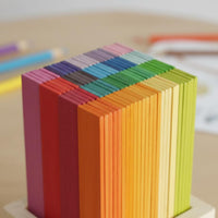 100 Pieces Educational Preschool Stacking Toy Toddler-Friendly Wooden Rainbow Blocks Shape Awareness Color Sorting Structure unrestrictedEnded Play for Preschoolers, Toddlers, Kindergarten