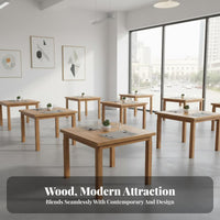 Sturdy Rectangular Dining Table with Stools Easy to Clean Cafeteria Furniture Waterproof Restaurant Seating Stain-Resistant for Cafeteria Operators, Catering Business Managers, Restaurants, Cafeterias, Quick-Service Shops