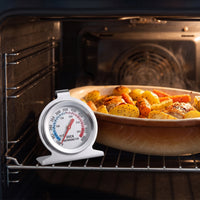 1 Piece Oven Temperature Gauge Stainless Steel Thermometer with Glass Lens High Temperature Resistant Dial Thermometer Two Scale Display Suitable for Baking Roasting Grilling Kitchen Cooking