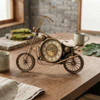 Wrought Iron Motorcycle Timepiece Large Size Motorcycle Wall Timepiece for Shop