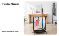Umbrella Storage Rack with Holders Space-Saving Design Clear Standing Umbrella Holder Clear Standing Entryway Organizer Anti