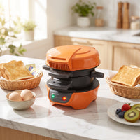 Burger Maker Electric Sandwich Maker Double-Layer Breakfast Cooker for Students, Individuals, Dorm Rooms, Small Kitchens