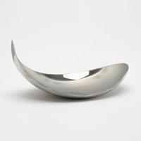 Mirror-Finish Tray Silver Curved-Moon Tray Decorative Curved-Moon Dish