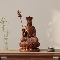 Lotus Pedestal Statue Crafted by Hand Seated Buddha Figurine Gift Suggestion