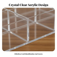 Hotel Key Card Box Clear Design Acrylic Card Holder Desktop Note Card Organizer for Receptionists, Businesses