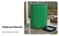 Foldable Rain Barrel Large Capacity Portable Rainwater Collector Weather-Resistant Use Portable Rainwater Collection System for Homeowners, Garden