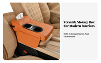 Center Console Pad with Tissue Box Comfortable Support Pad Multifunctional Car Armrest Organizer Anti-Slip Base Vehicle Console Tissue Box for Drivers